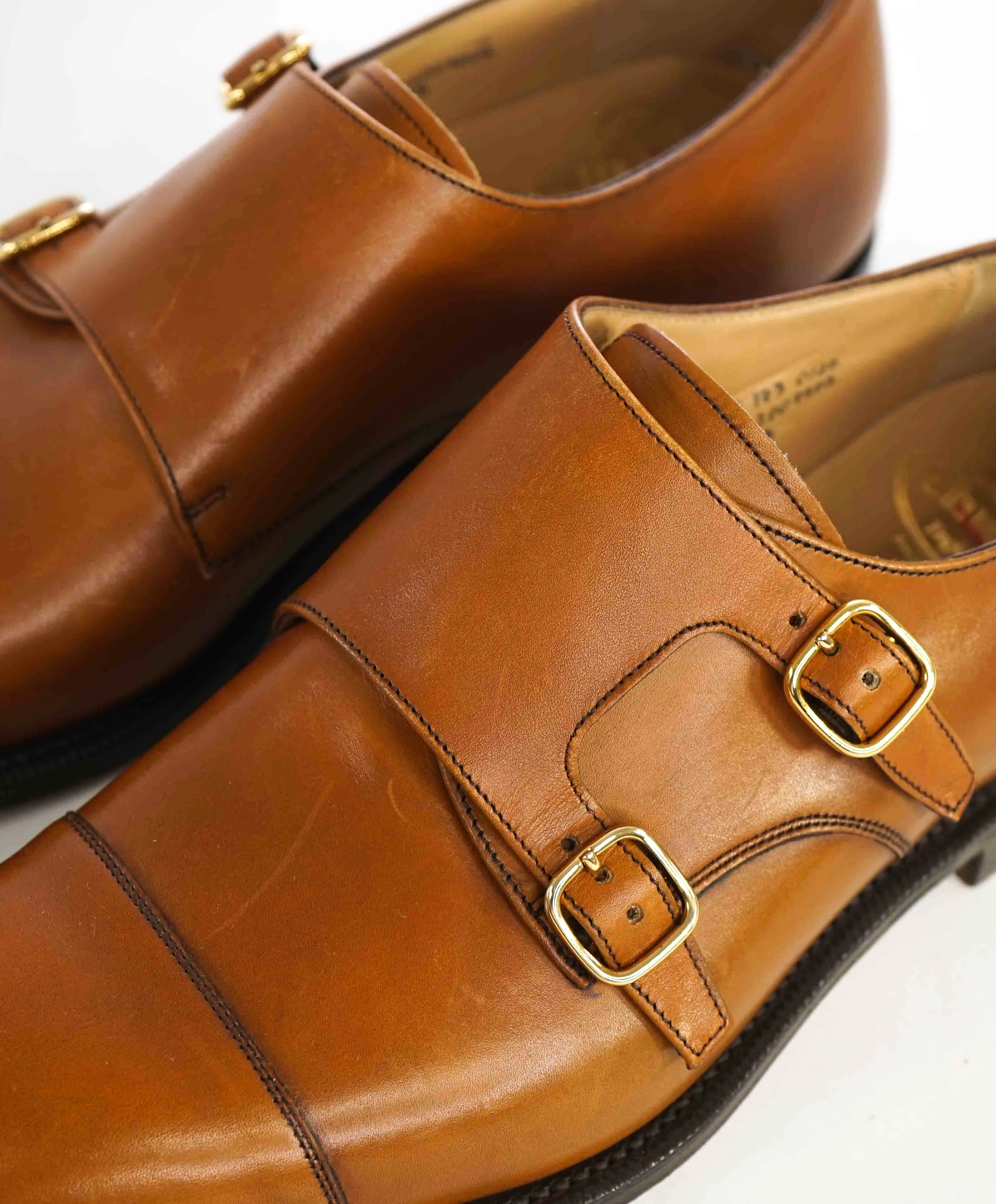 $795 CHURCH'S - Brown / Cognac Double Monk Premium Grade Loafers - 8 ( 7 )
