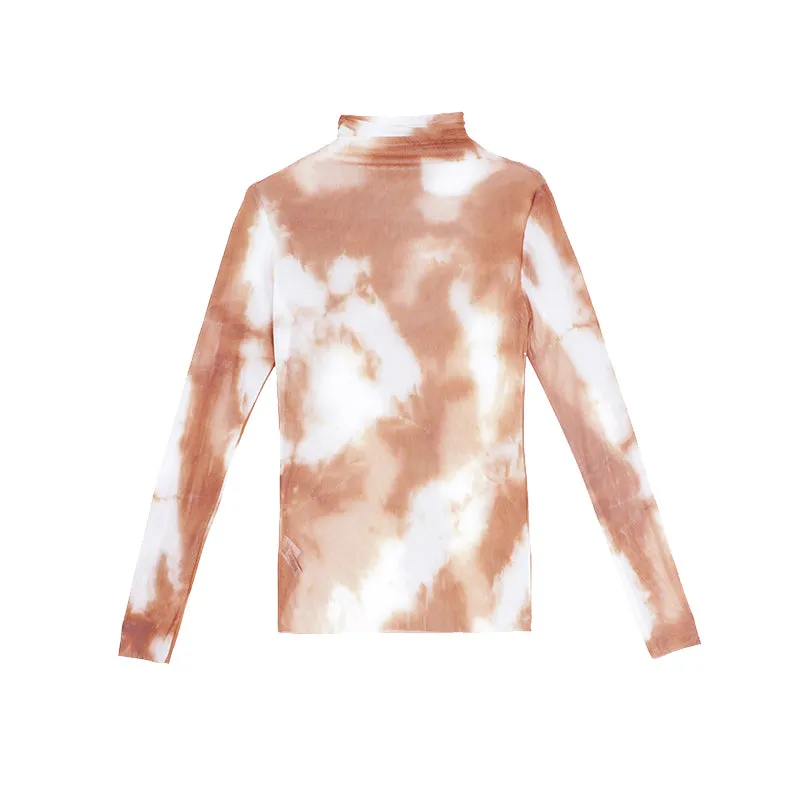 8GIRLS DESIGN TIE DYE PRINT HIGH NECK TOP