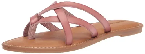 Amazon Essentials Women's Strappy Slide Flat Sandal, Mushroom Brown, 14