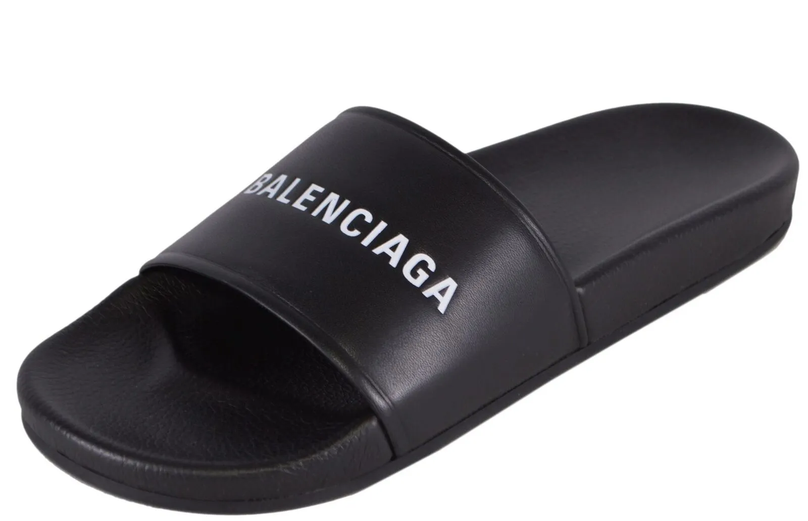 BALENCIAGA PRINTED LOGO RUBBER POOL SLIDES