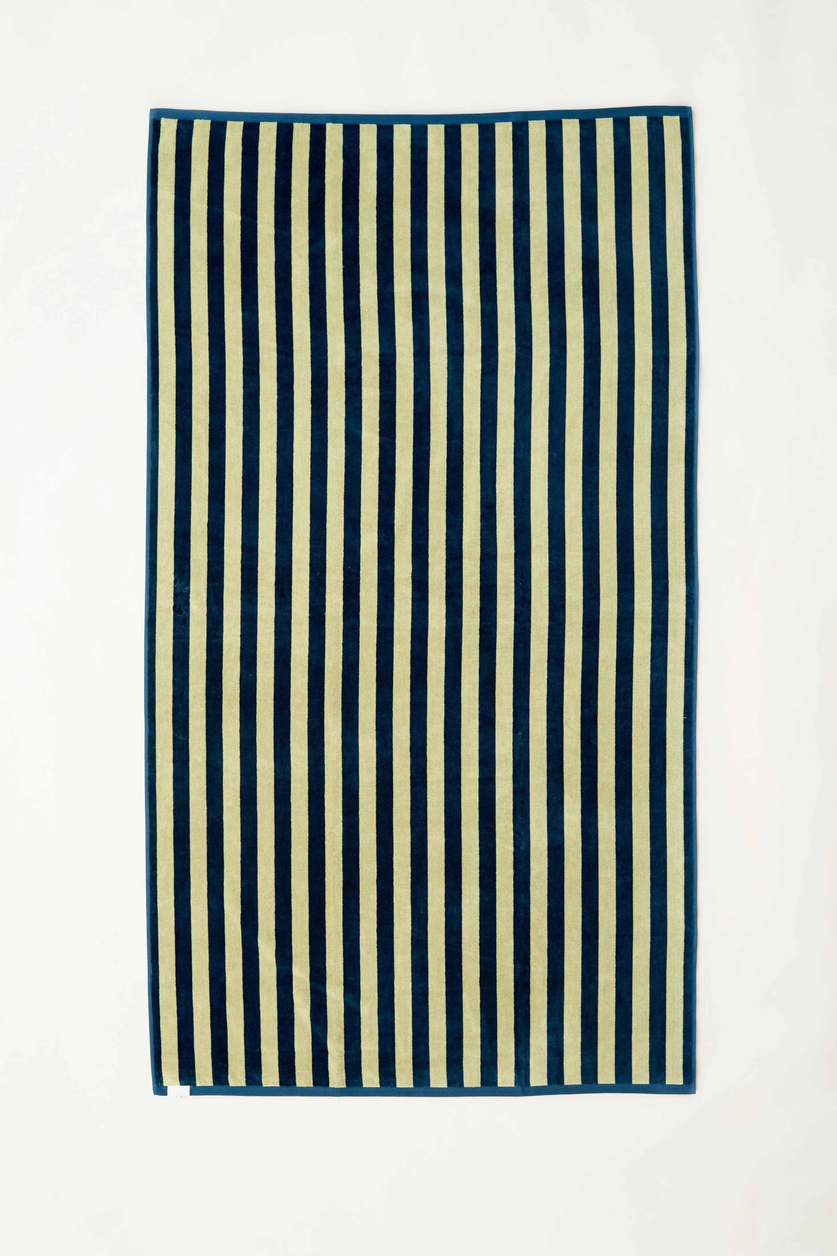 Beach Towel in Chardonnay/Marine Blue Stripe