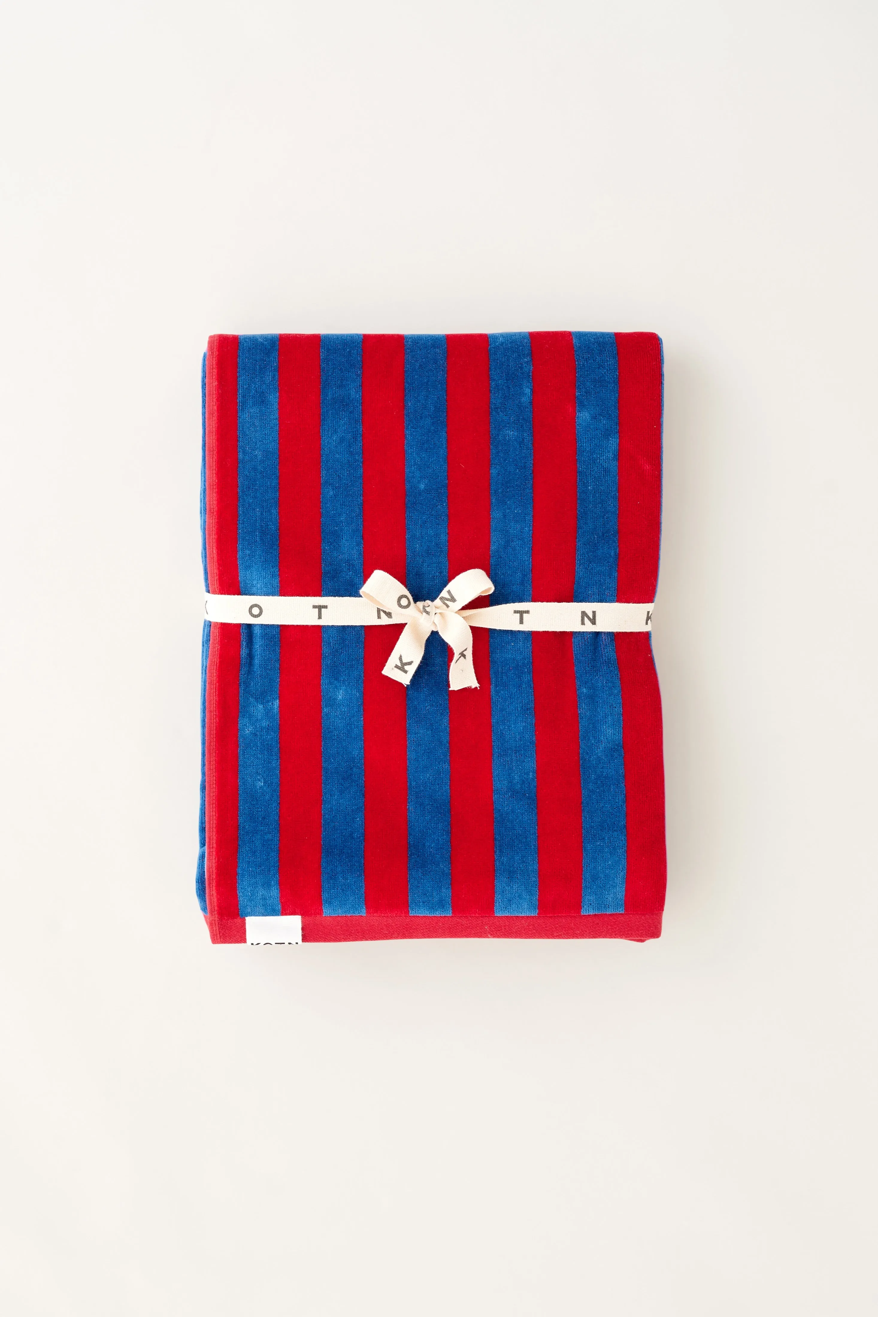 Beach Towel in French Blue/Jester Red Stripe