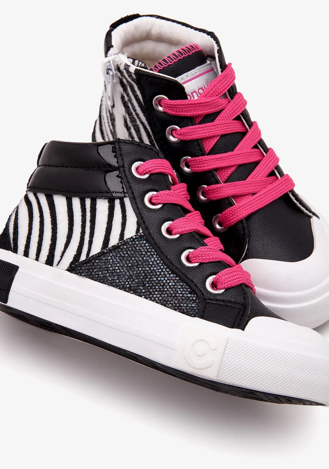 Black Zebra High Top Sneakers