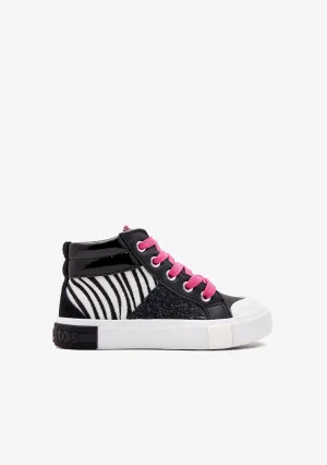 Black Zebra High Top Sneakers