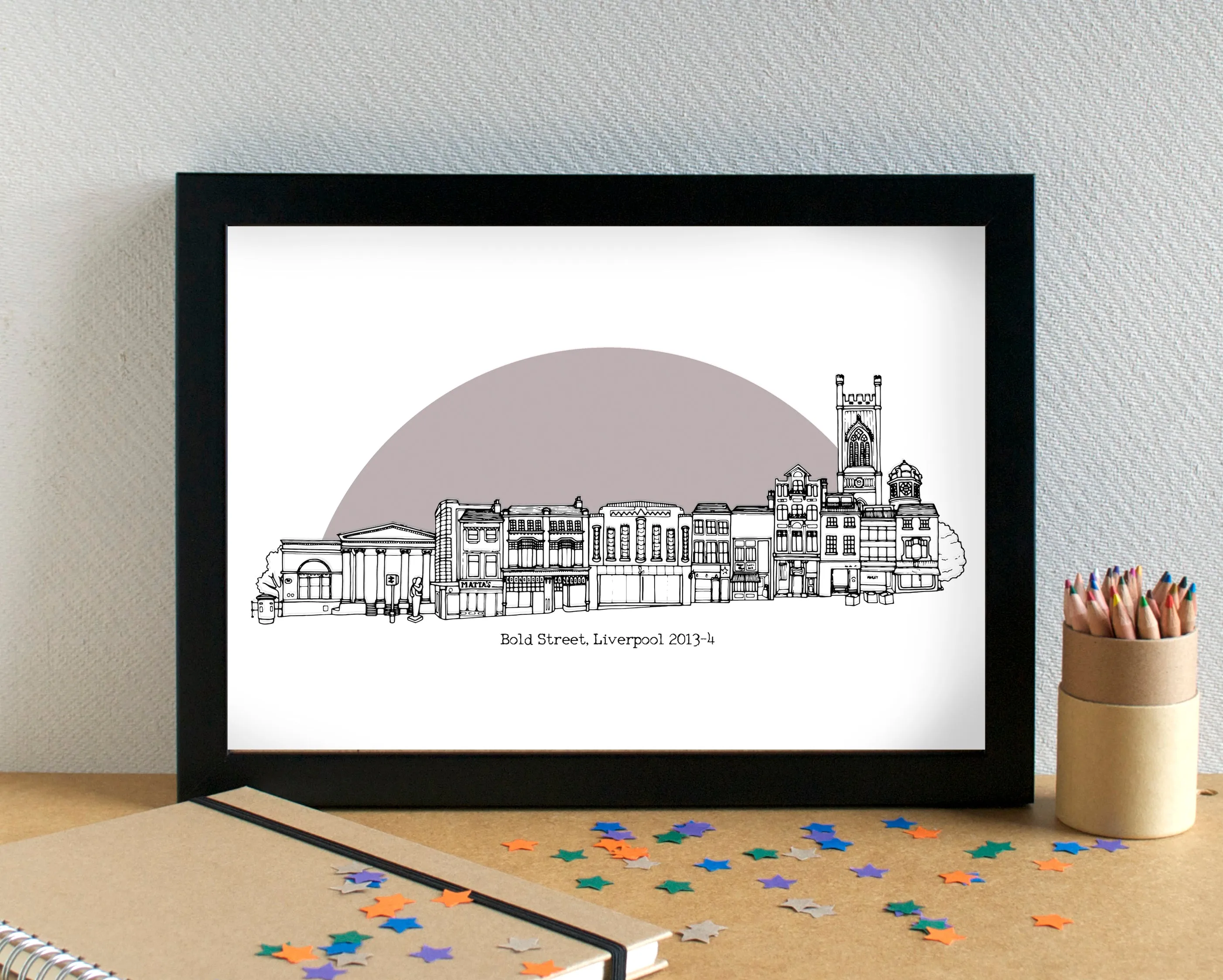 Bold Street Liverpool Skyline Landmarks Art Print - can be personalised