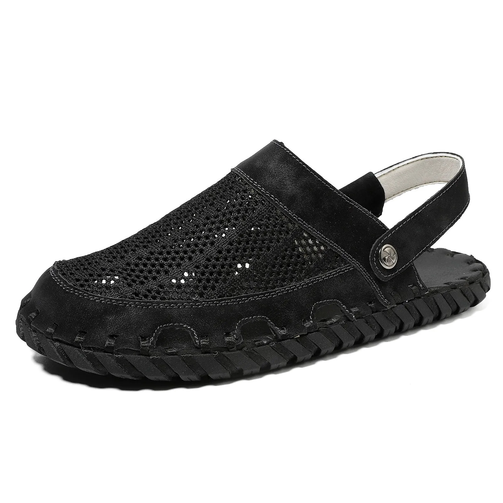 Bootara Men's 2025 Summer Genuine Leather Outdoor Beach Sandals