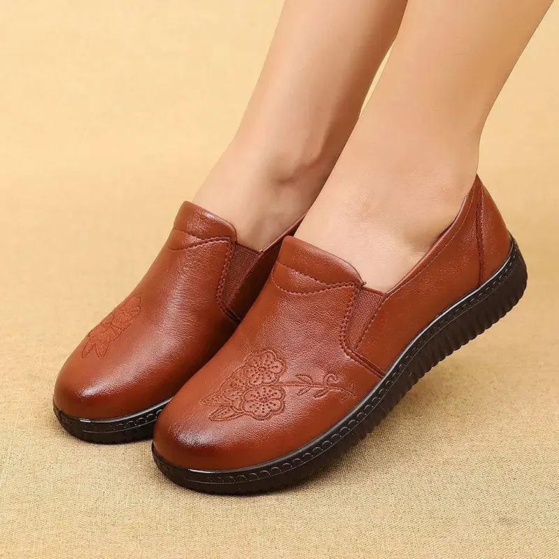 Casual Leather Moccasins - Staphanie