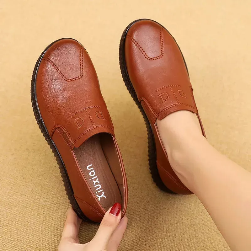 Casual Leather Moccasins - Staphanie