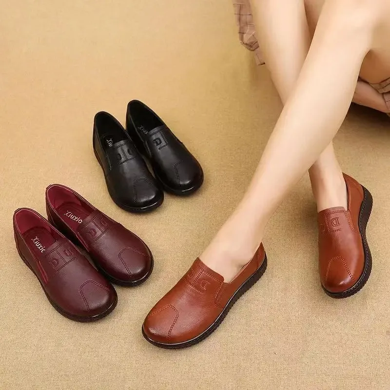 Casual Leather Moccasins - Staphanie