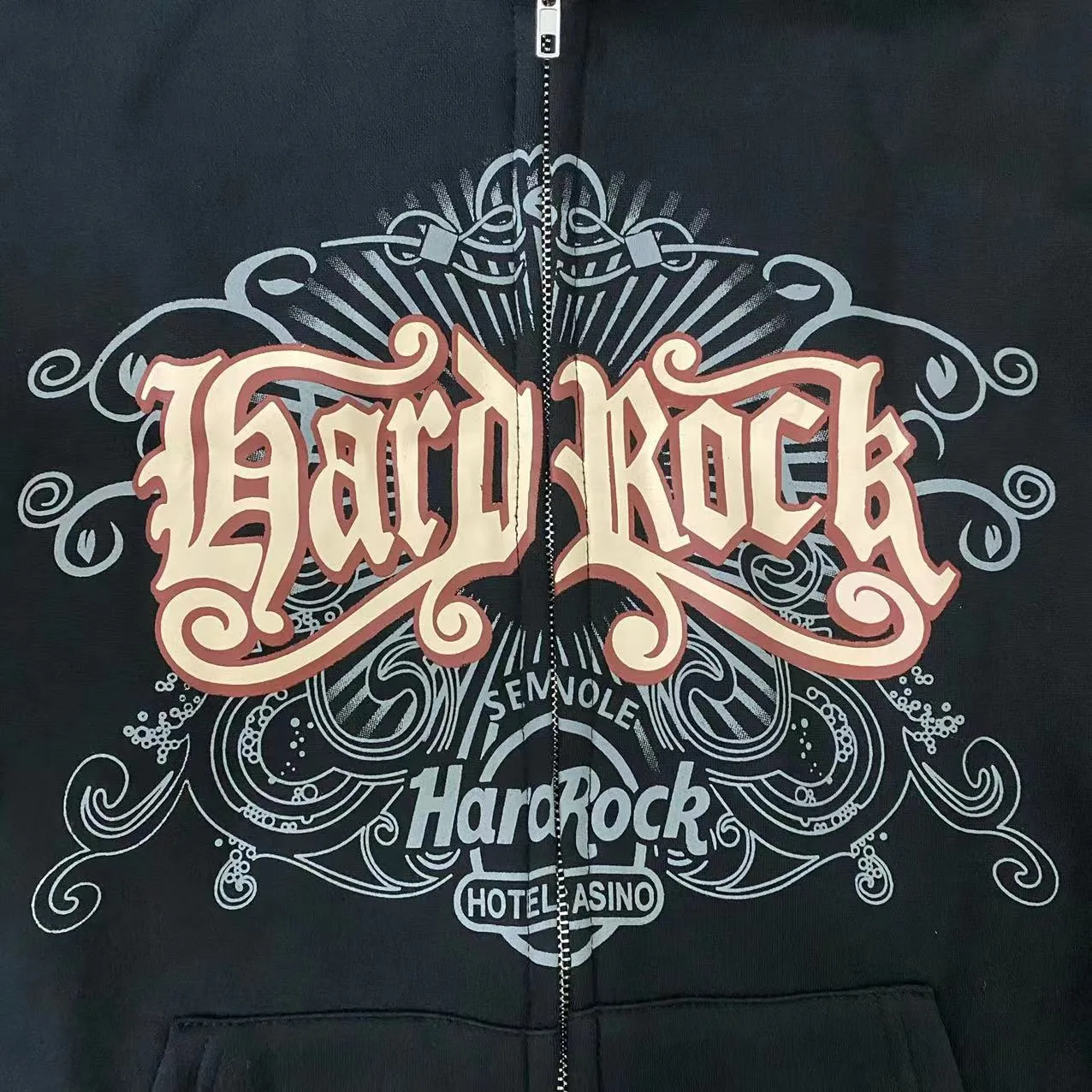 christmas outfit Sonicelife Hard Rock Graphic Zip Up Hoodie