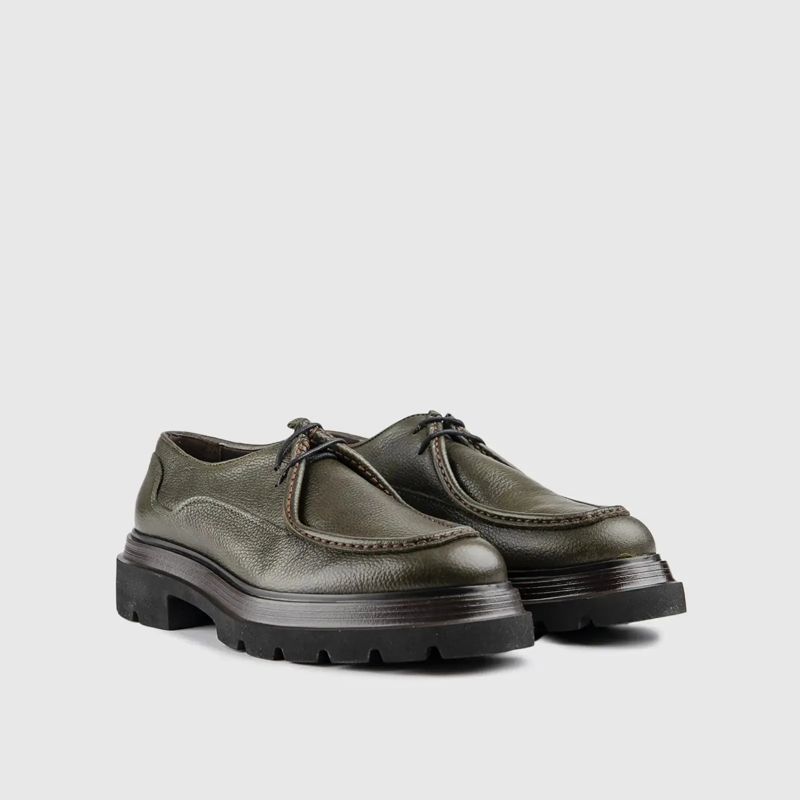 Chunky Sole Oxfords Olive 4809