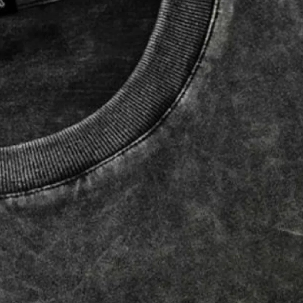 Classic Letter Print Acid Washed T-shirt