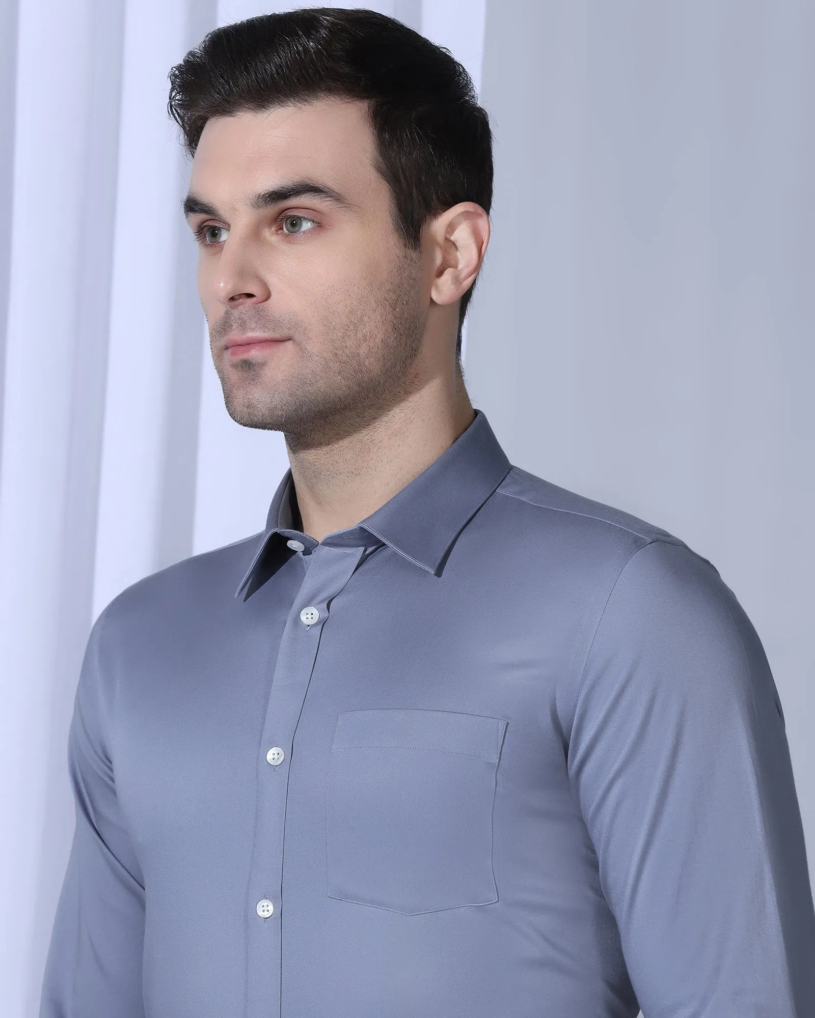 Formal Blue Solid Shirt - George
