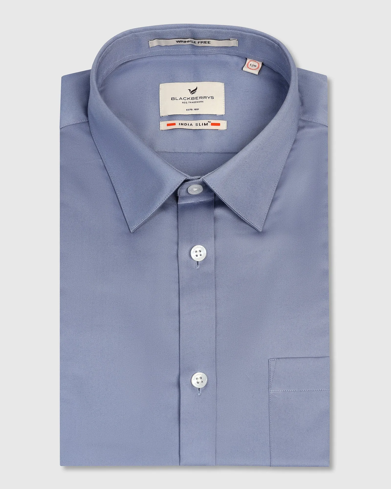 Formal Blue Solid Shirt - George