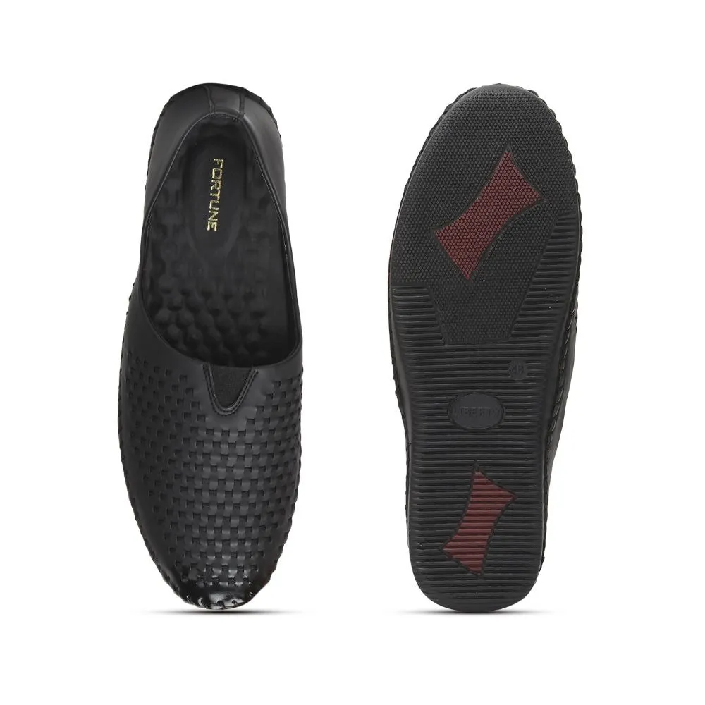 Fortune Black Casual Mojari Shoes For Men Avn-40 By Liberty