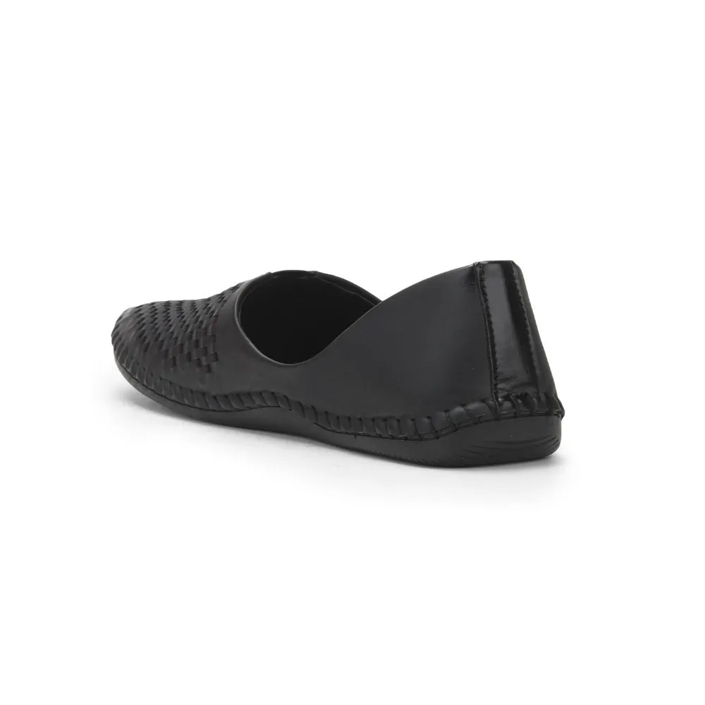 Fortune Black Casual Mojari Shoes For Men Avn-40 By Liberty