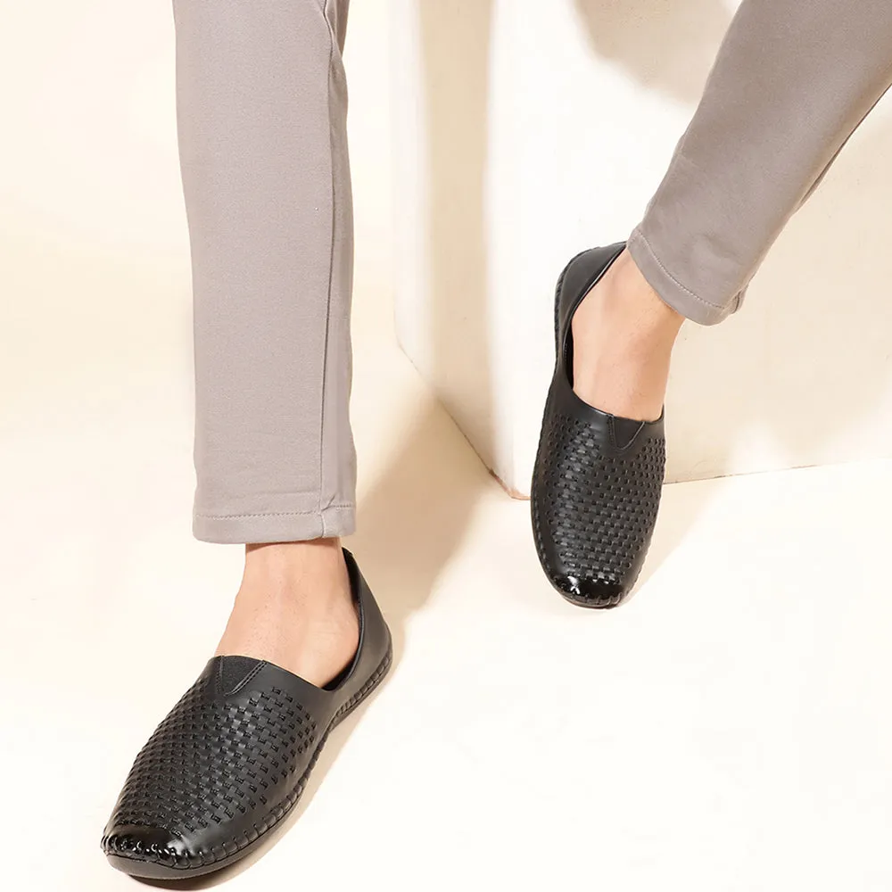 Fortune Black Casual Mojari Shoes For Men Avn-40 By Liberty