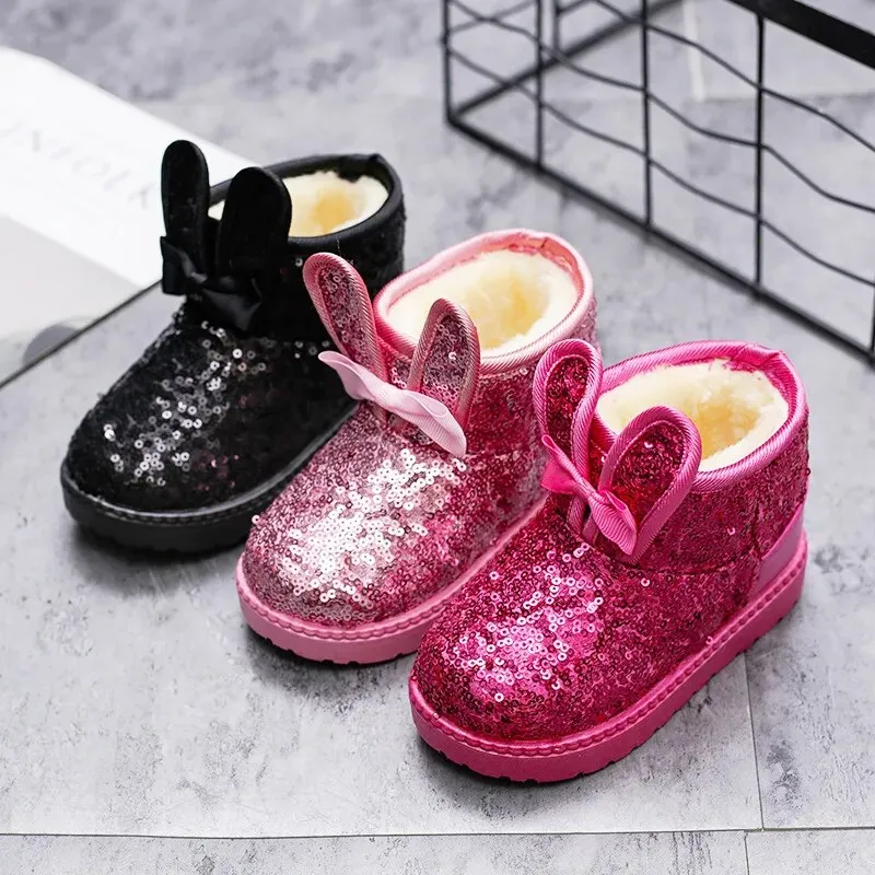 Girl Boot Winter Fashion Sequin Snow Boot Non-slip