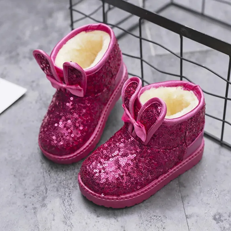 Girl Boot Winter Fashion Sequin Snow Boot Non-slip
