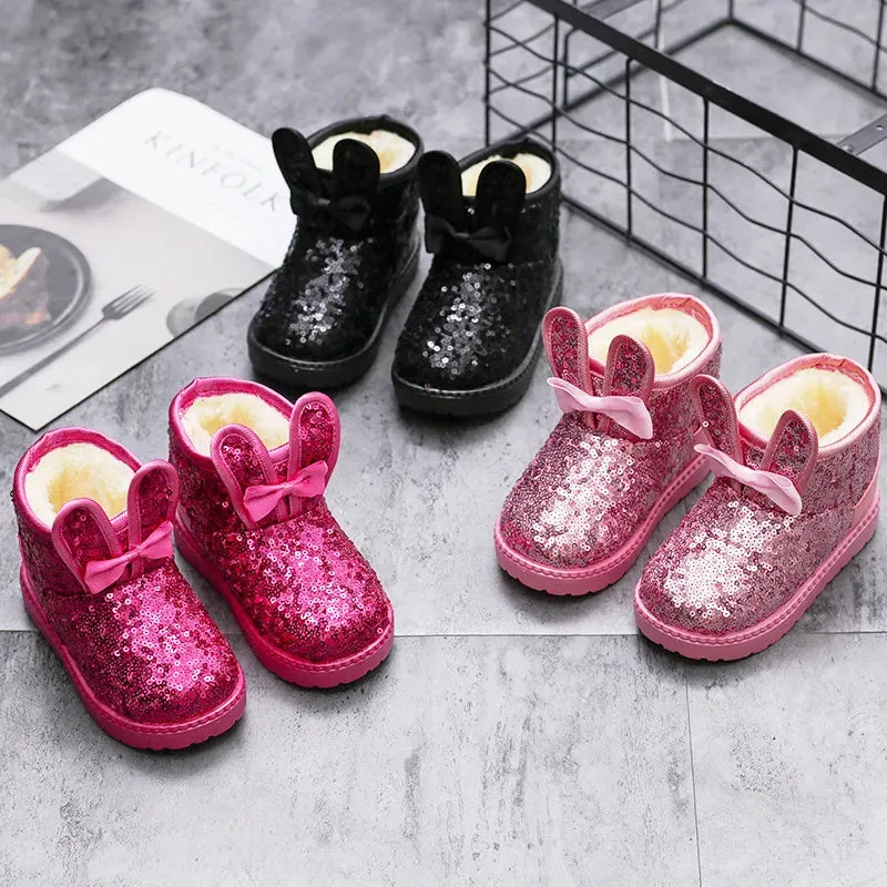 Girl Boot Winter Fashion Sequin Snow Boot Non-slip