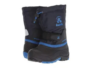 Kamik Kids' Waterbug5 Navy Blue Pull On Waterproof Rounded Toe Ankle Snow Boots