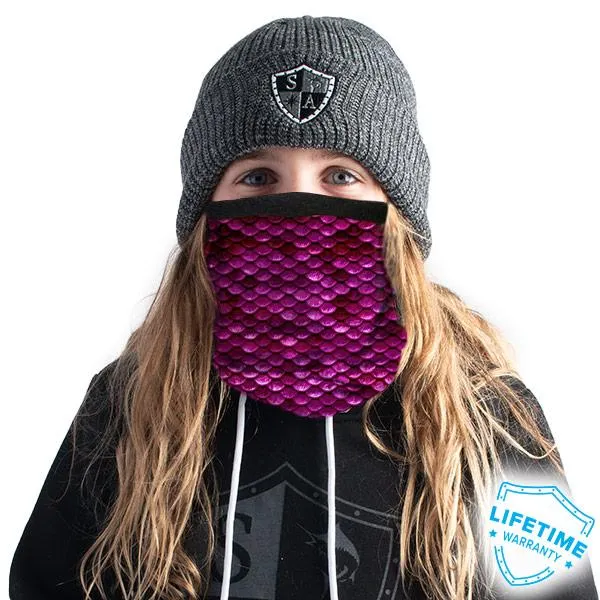 Kids Fleece Face Shields® | Pink Mermaid Scales PreOrder