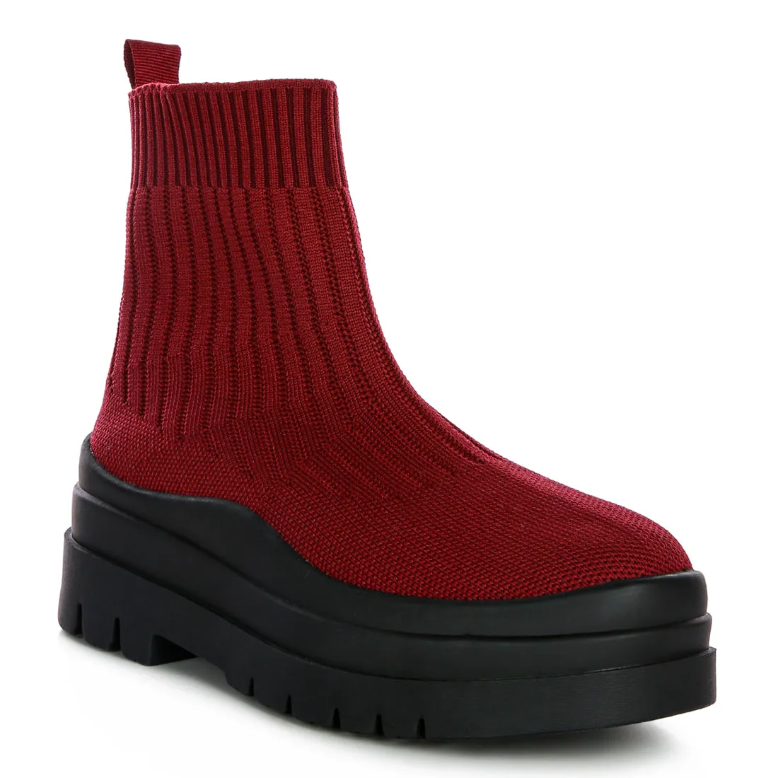 Knitted Platform Chunky Boots