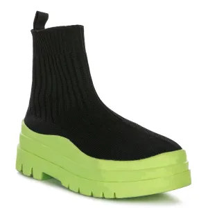 Knitted Platform Chunky Boots