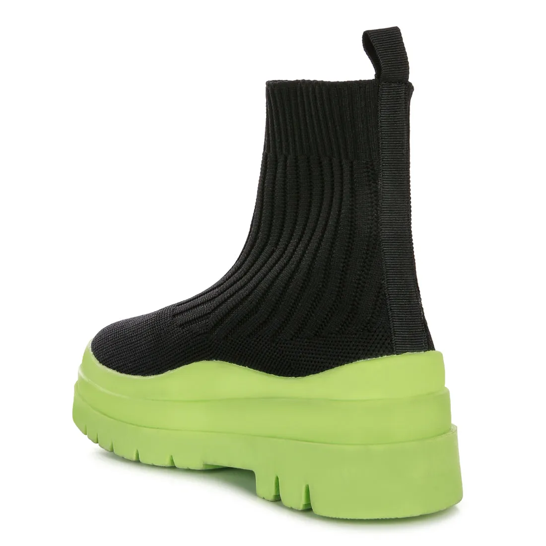 Knitted Platform Chunky Boots