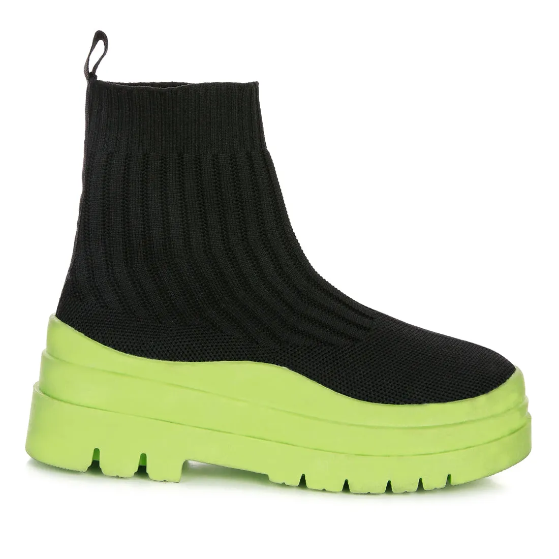 Knitted Platform Chunky Boots