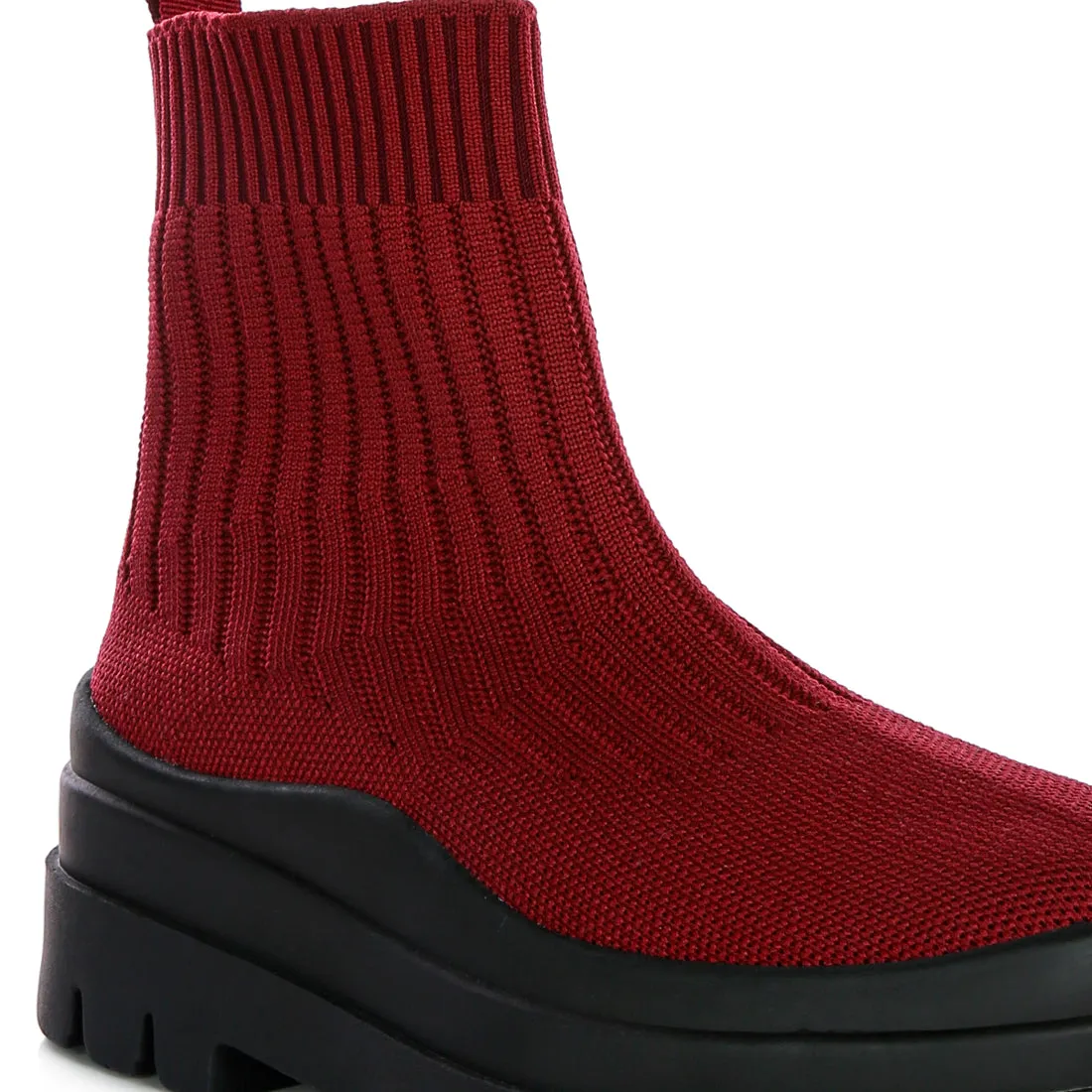 Knitted Platform Chunky Boots