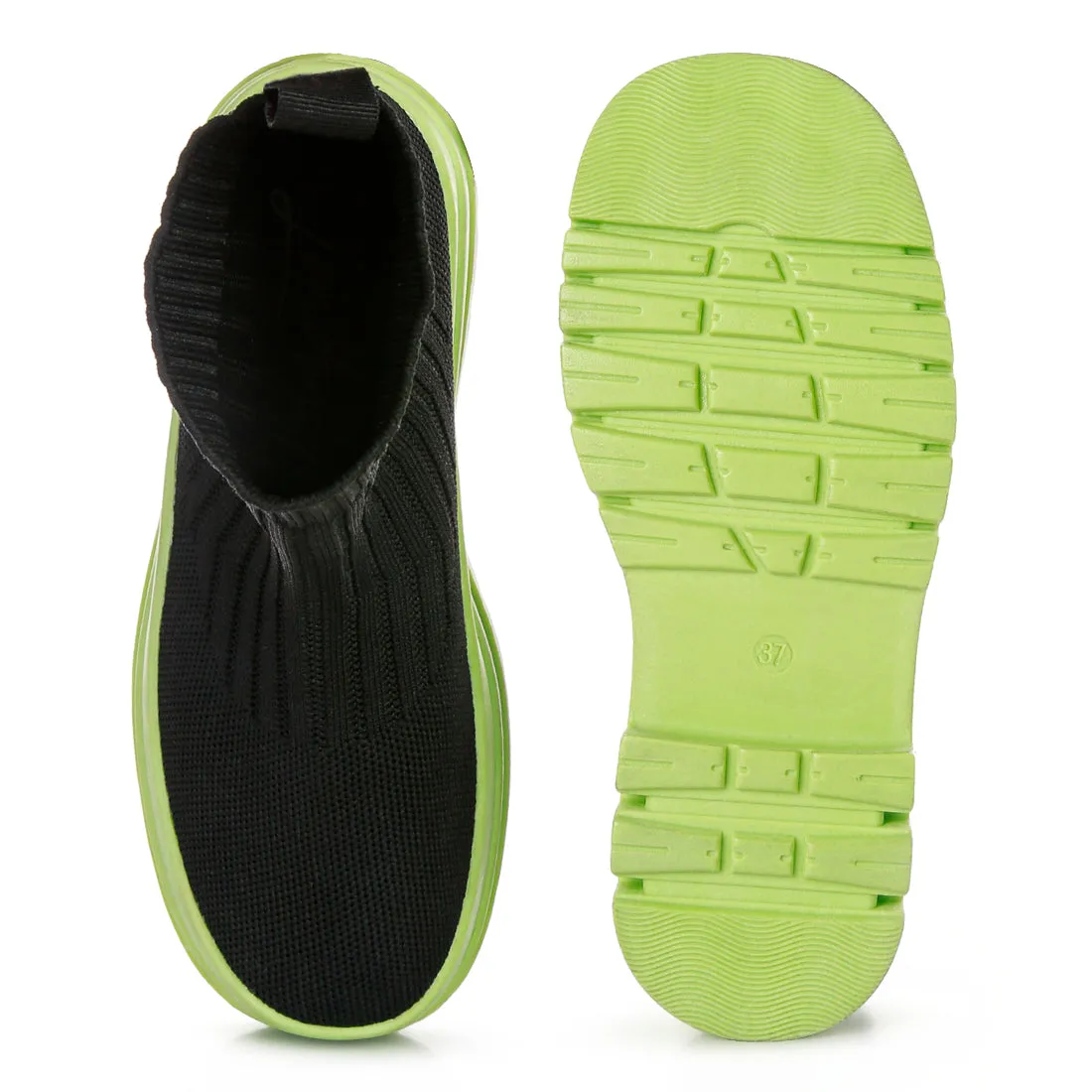 Knitted Platform Chunky Boots