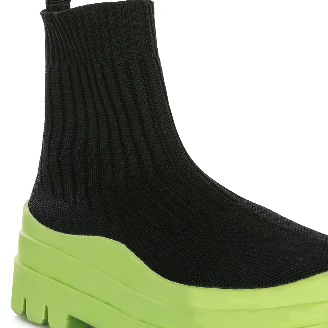 Knitted Platform Chunky Boots