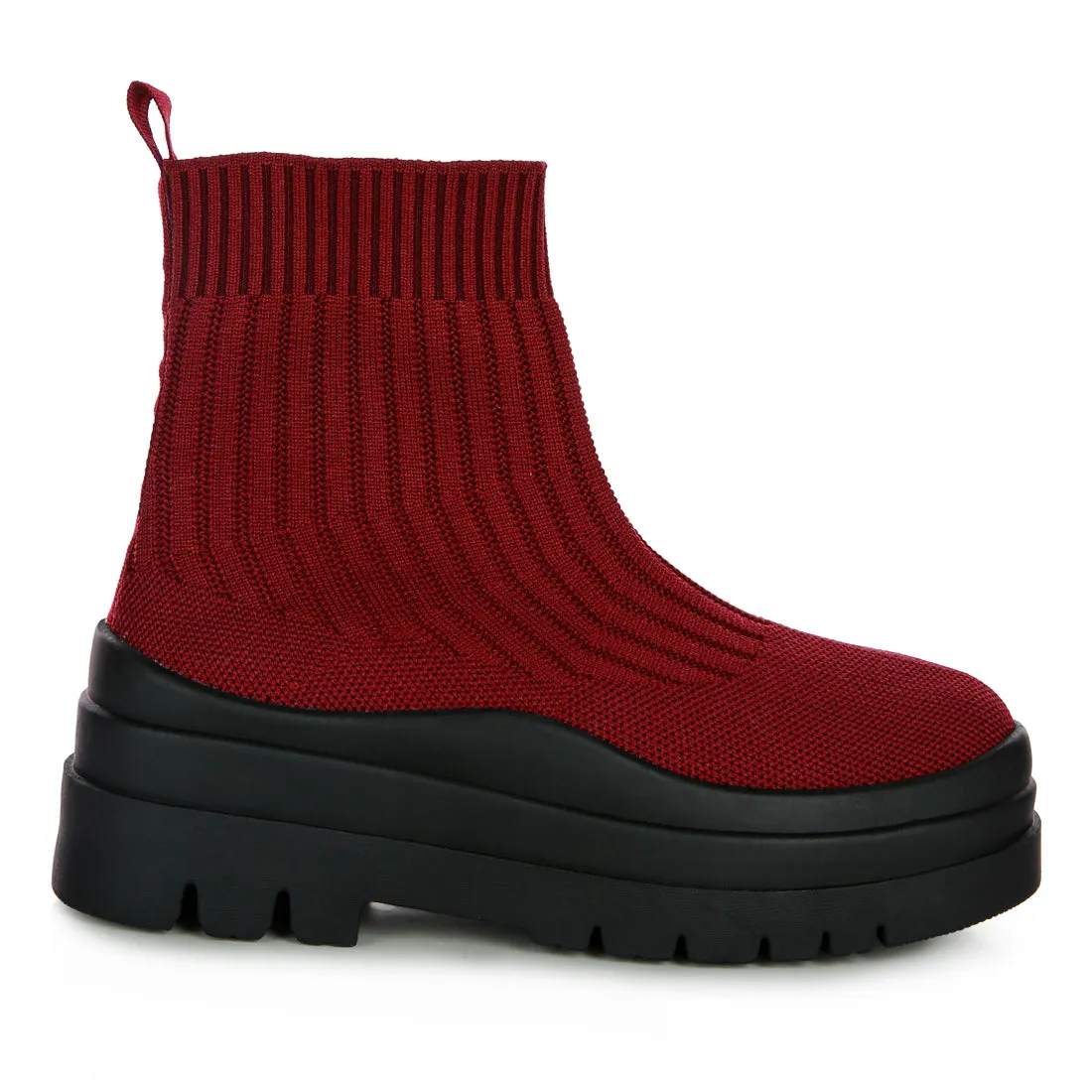 Knitted Platform Chunky Boots