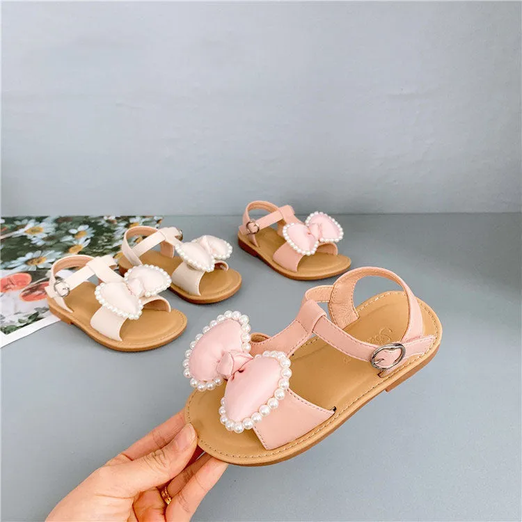 Korean Kids Girls Bow Sandals
