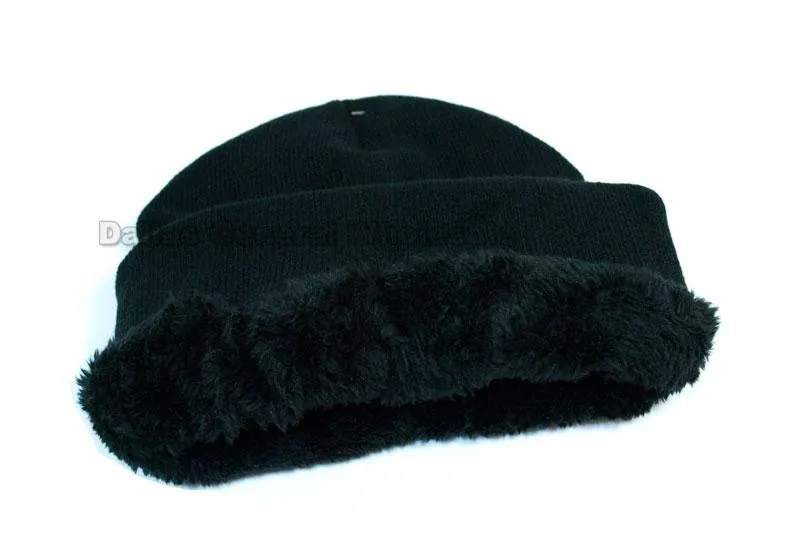 Ladies Pearl Thermal Fur Lining Beanies Hats Wholesale