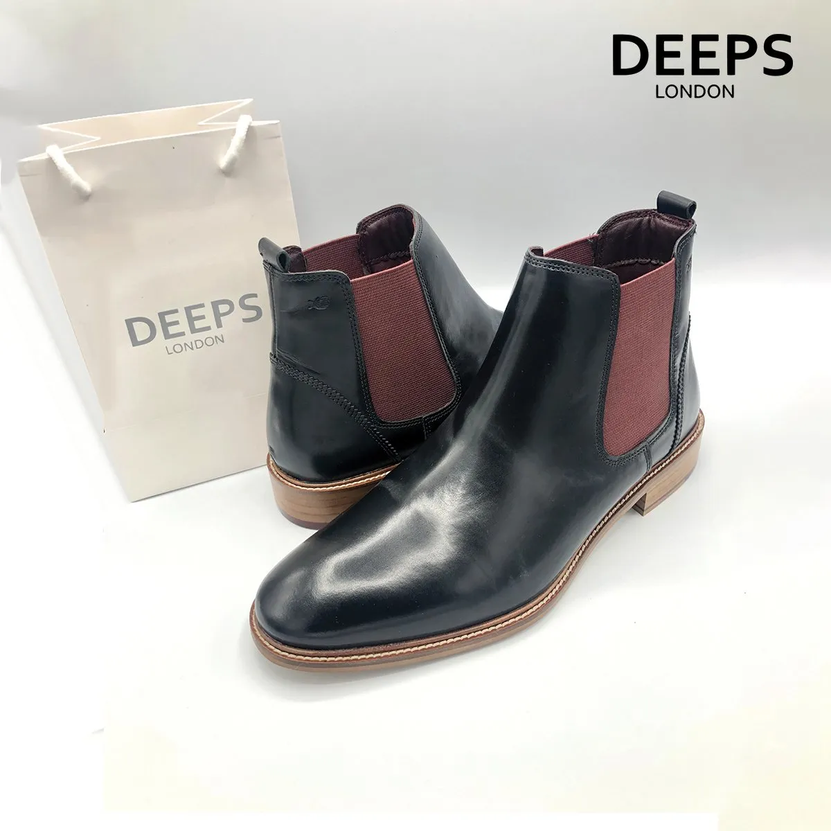 LONDON BROGUES HAMILTON MENS CHELSEA BOOTS NAVY SUEDE