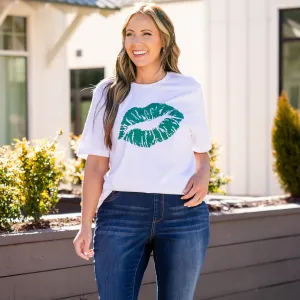 Lucky Lips Tee, White