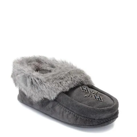 Manitobah Mukluks Suede Tipi Moccasins- Charcoal