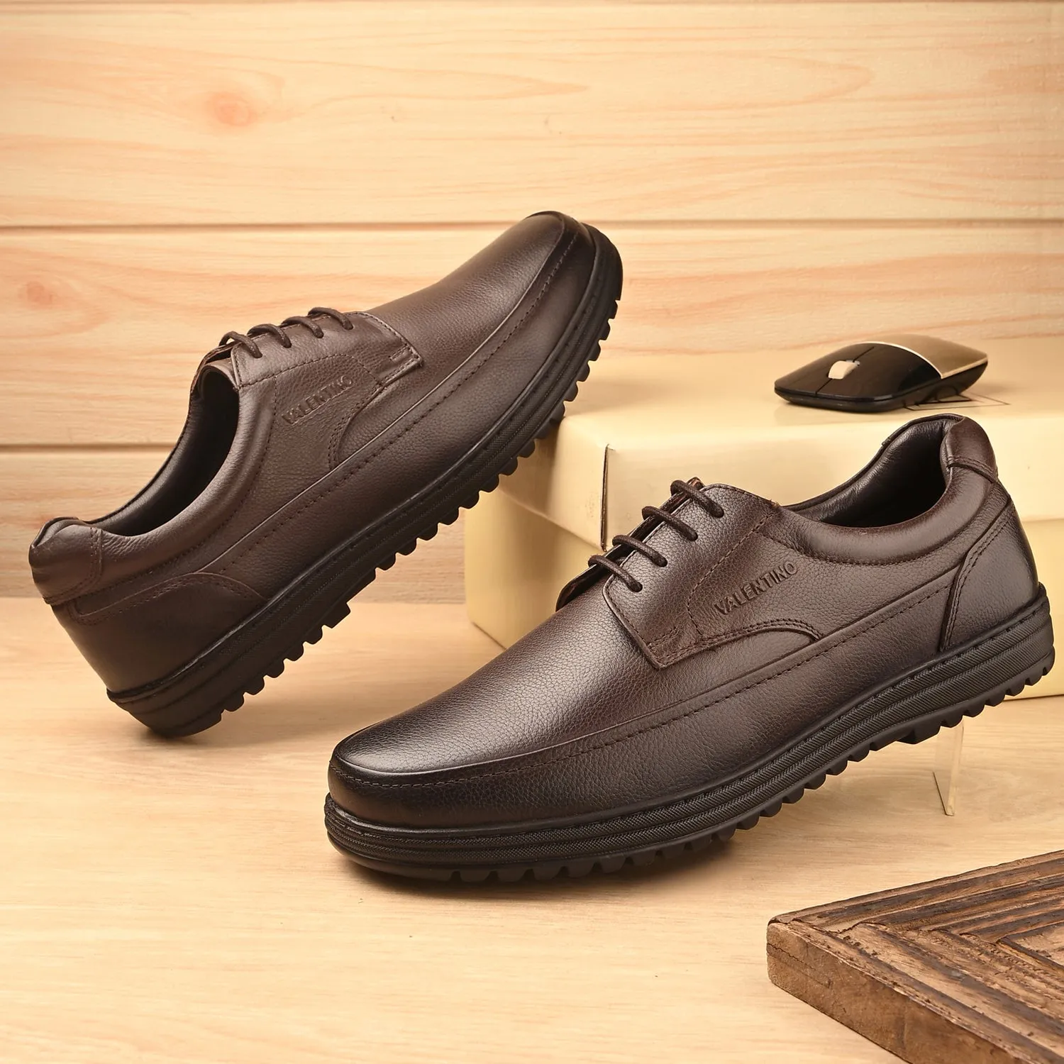 Men Genuine Leather Lace-Up Formal Shoes | Available in Sizes 5 UK to 12 UK (Fit-51-Brown)