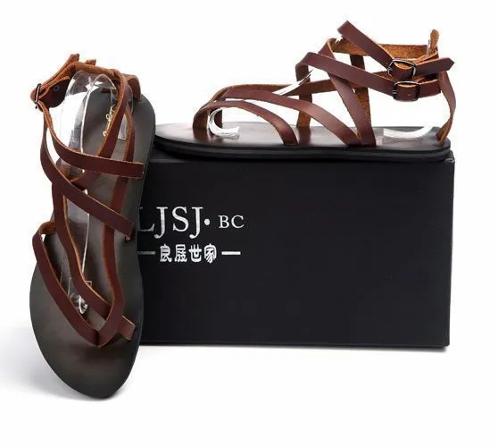 Men'S Korean Style Roman Leather Sandals