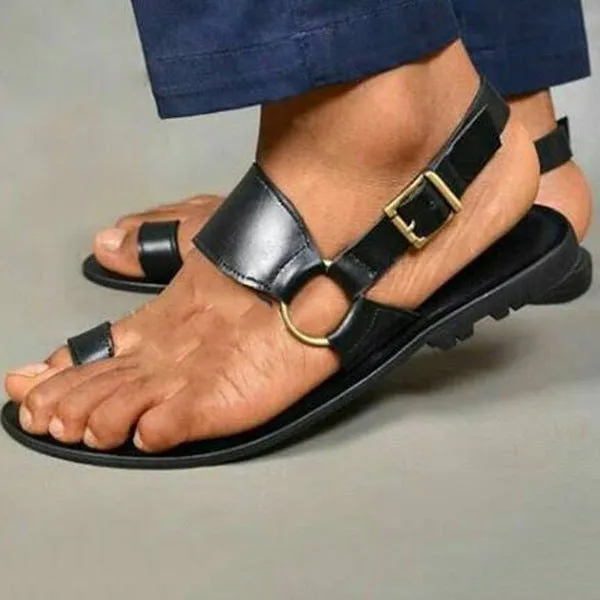 Men's toe ring arch support backstrap sandals casual slip on sandals