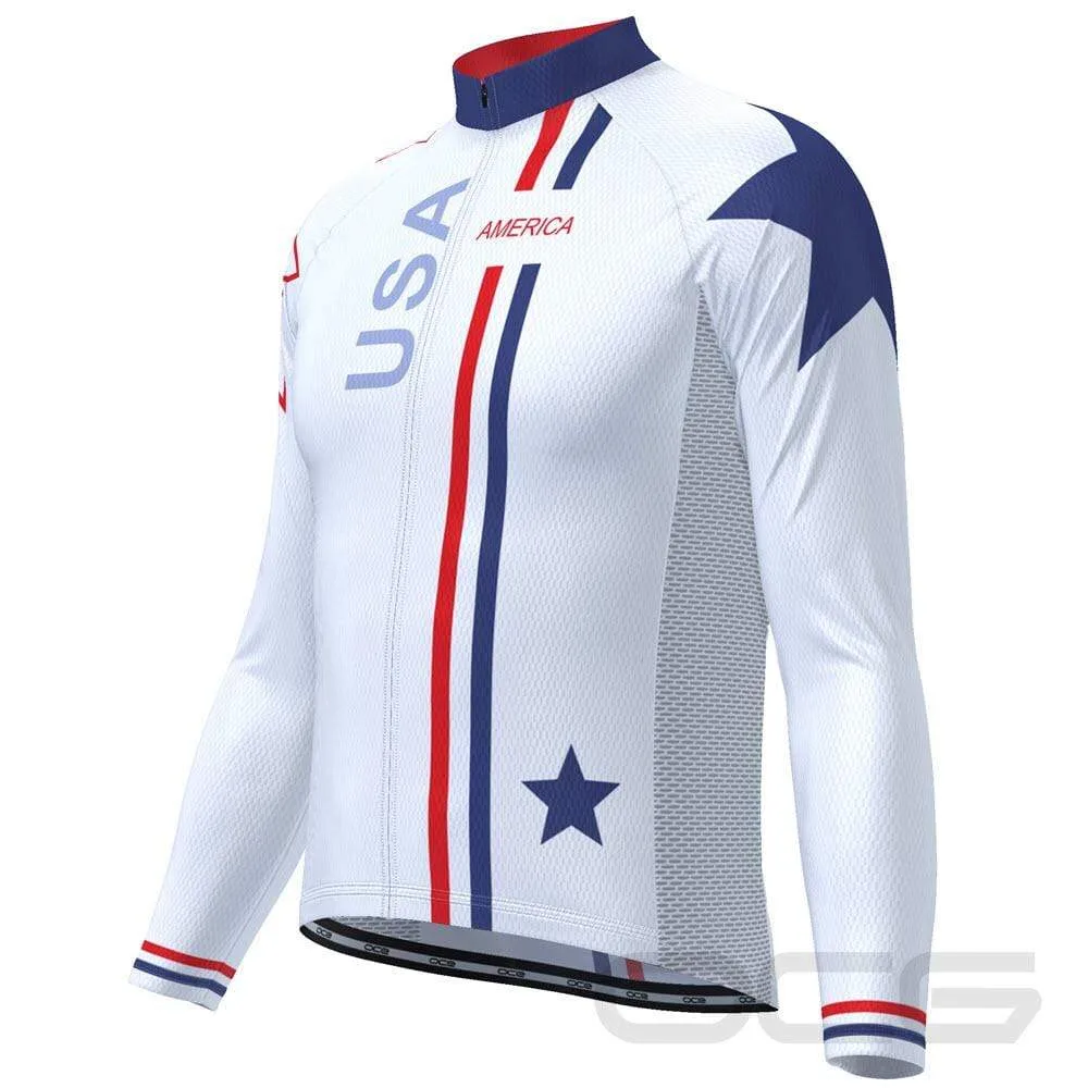 Men's USA Star Long Sleeve Cycling Jersey