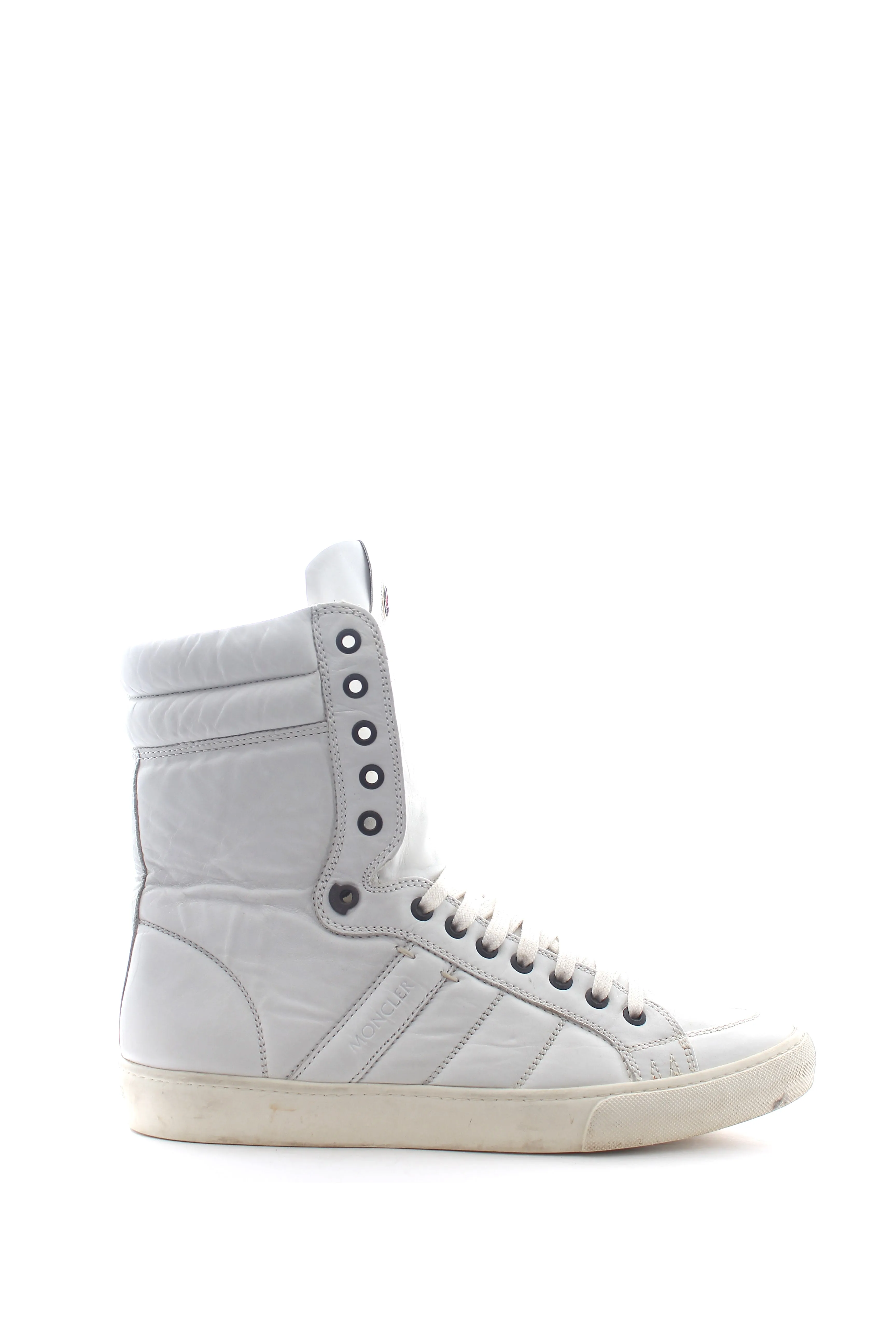 Moncler Leather Lace-Up High-Top Sneakers