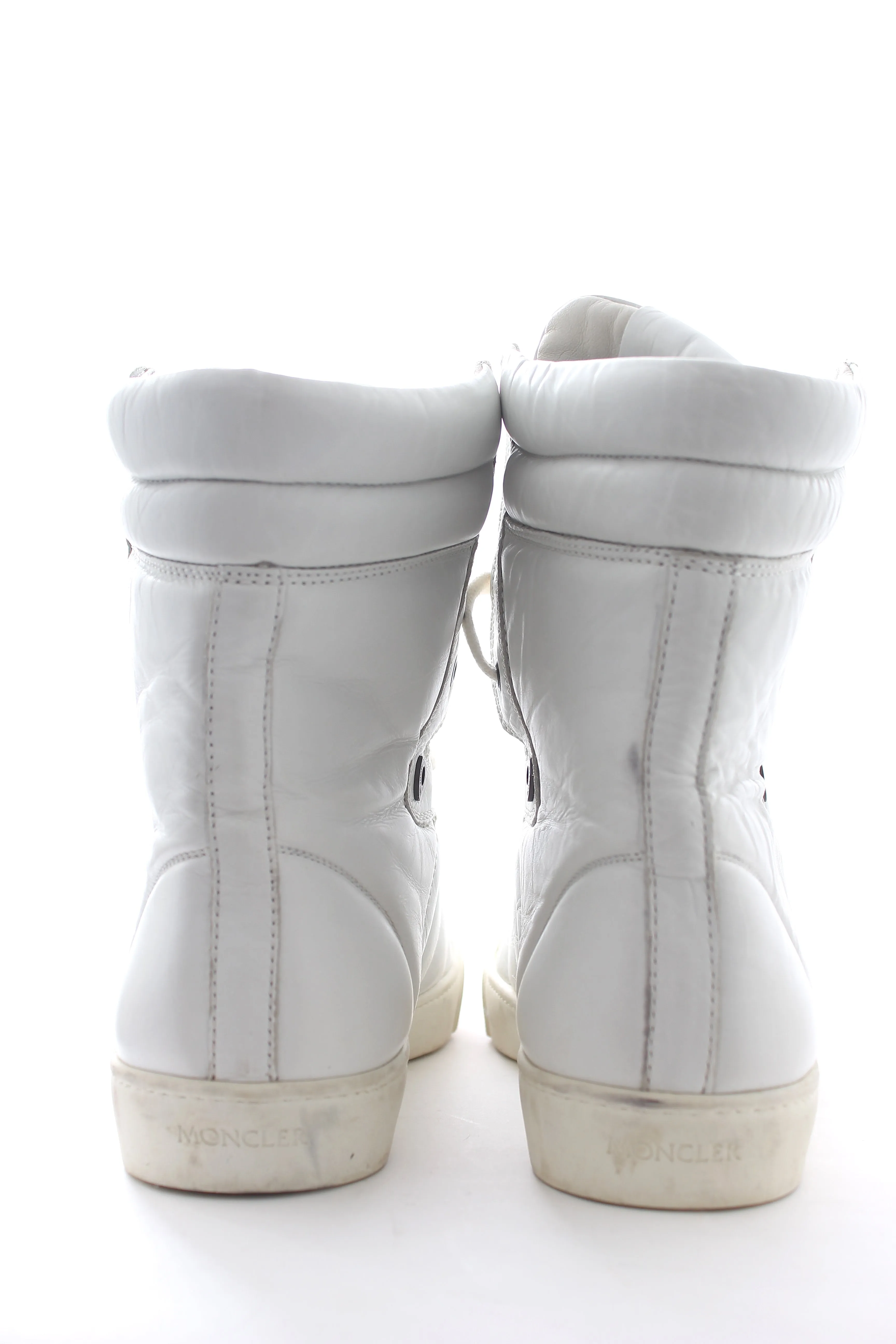 Moncler Leather Lace-Up High-Top Sneakers