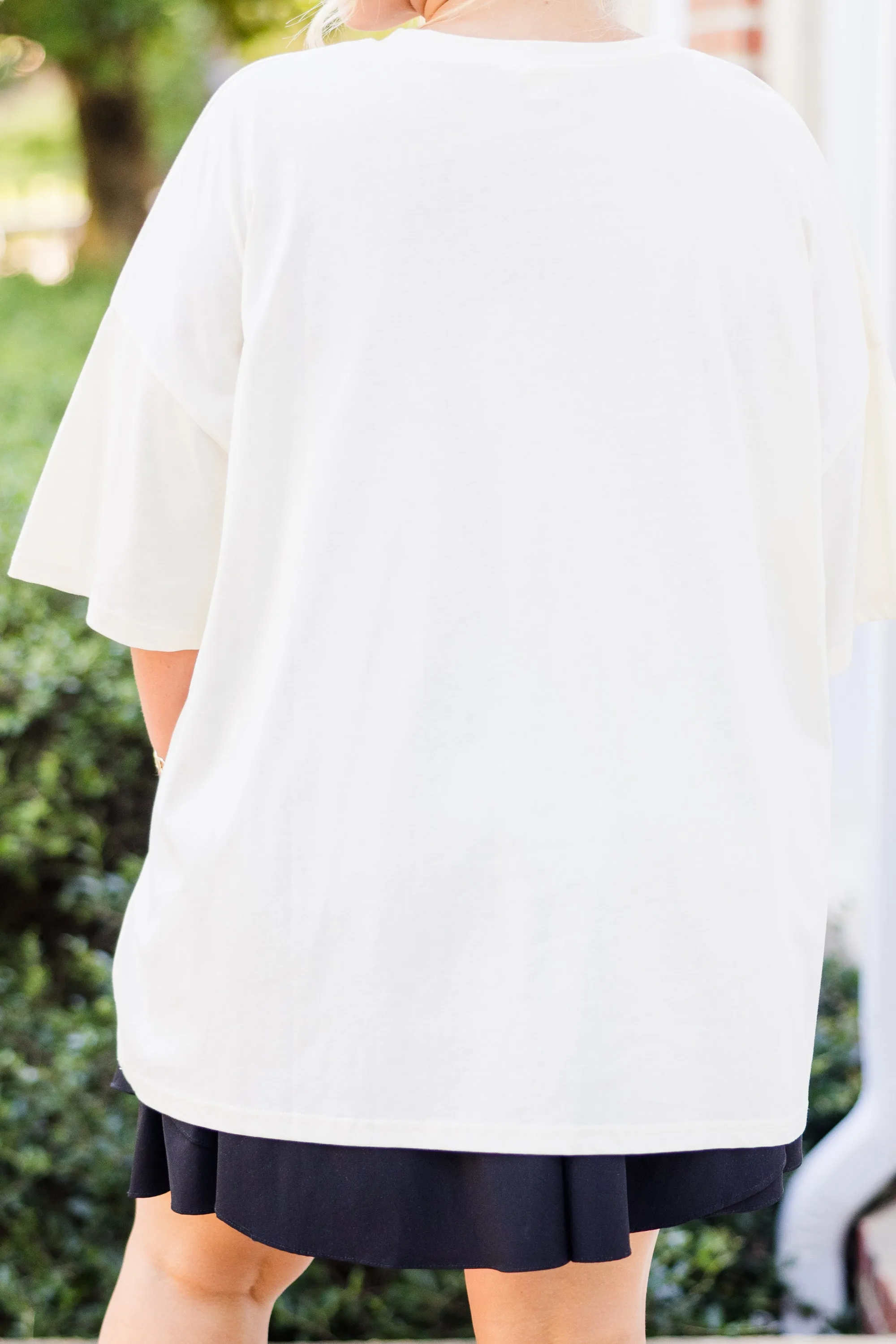 Not My First Tailgate Boyfriend Tee, Ivory