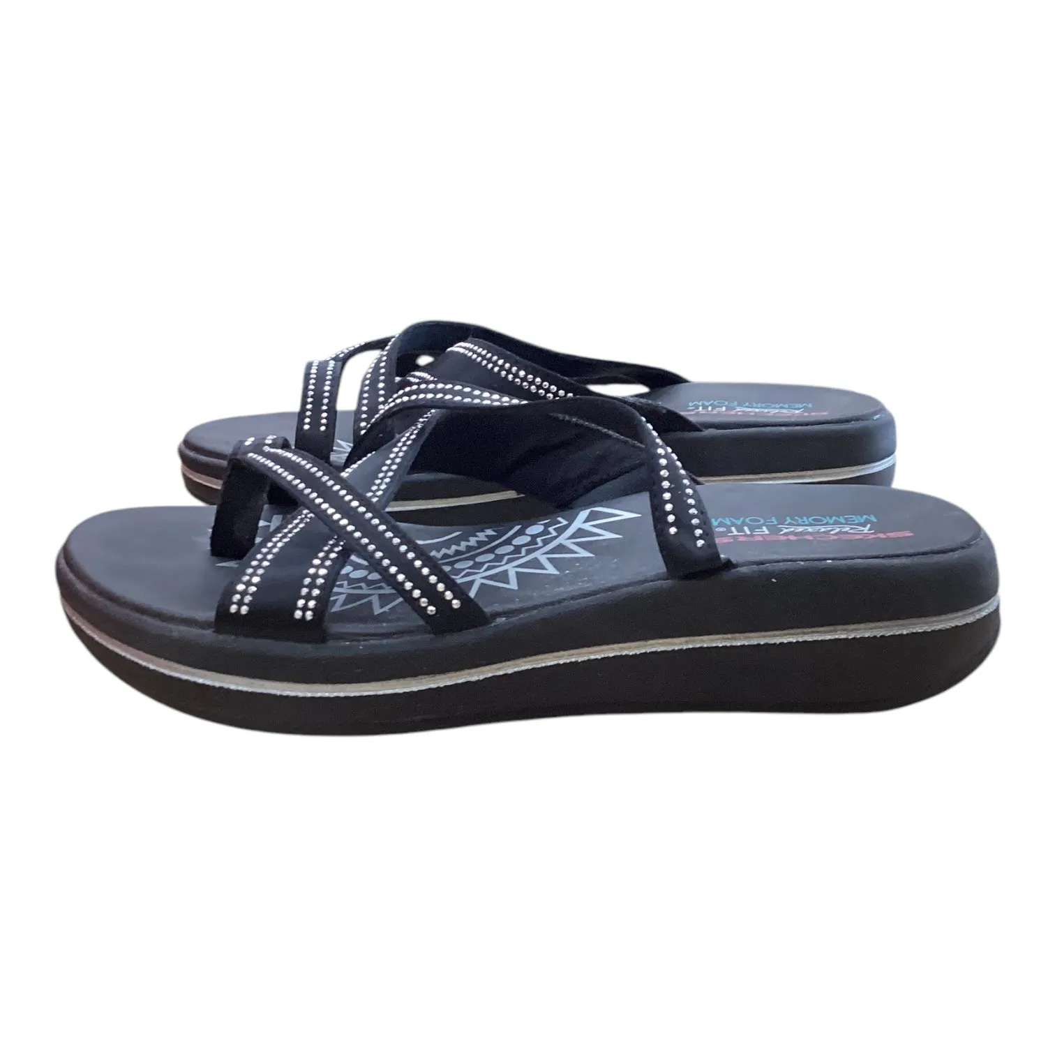 Sandals Flip Flops By Skechers In Black, Size: 8
