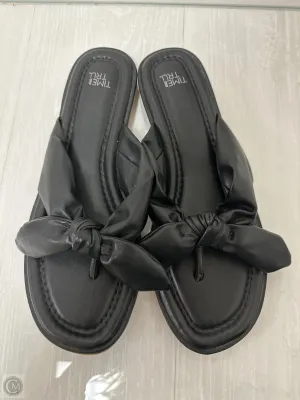Sandals Flip Flops By Time And Tru In Black, Size: 10