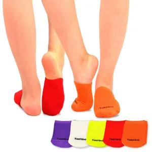TeeHee Socks Women's Toe Topper Bamboo No Show Bright 5-Pack (12034)