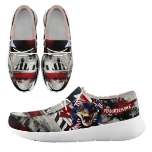 Unique Gift,Personalized Flag Sneakers, Custom Patriotic Fur Lining Loafer Shoes, Best Gift for Vateran.FN042-24020295-4w